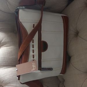 b.o.c Born Concept White/ Brown Shoulder Bag